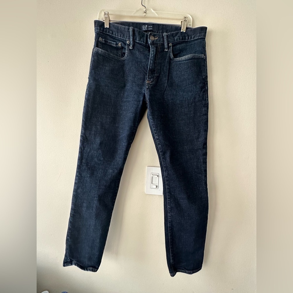 Gap Denim Skinny Dark Wash Size 32X 30 Color Blue